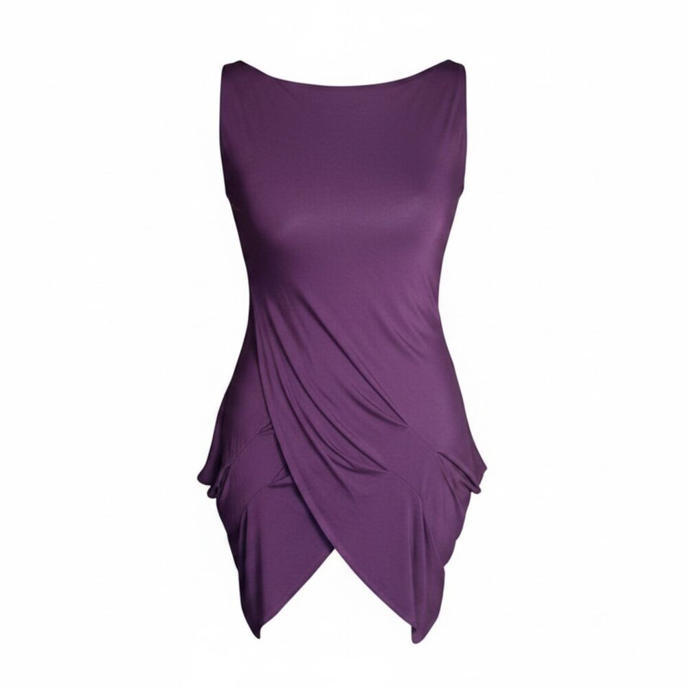 NWT GUESS by Marciano Purple Draped Asymmetrical Sleeveless Top sz S